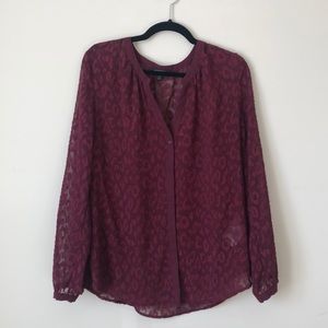 2/$15 - Banana Republic Sheer Cheetah Print Blouse